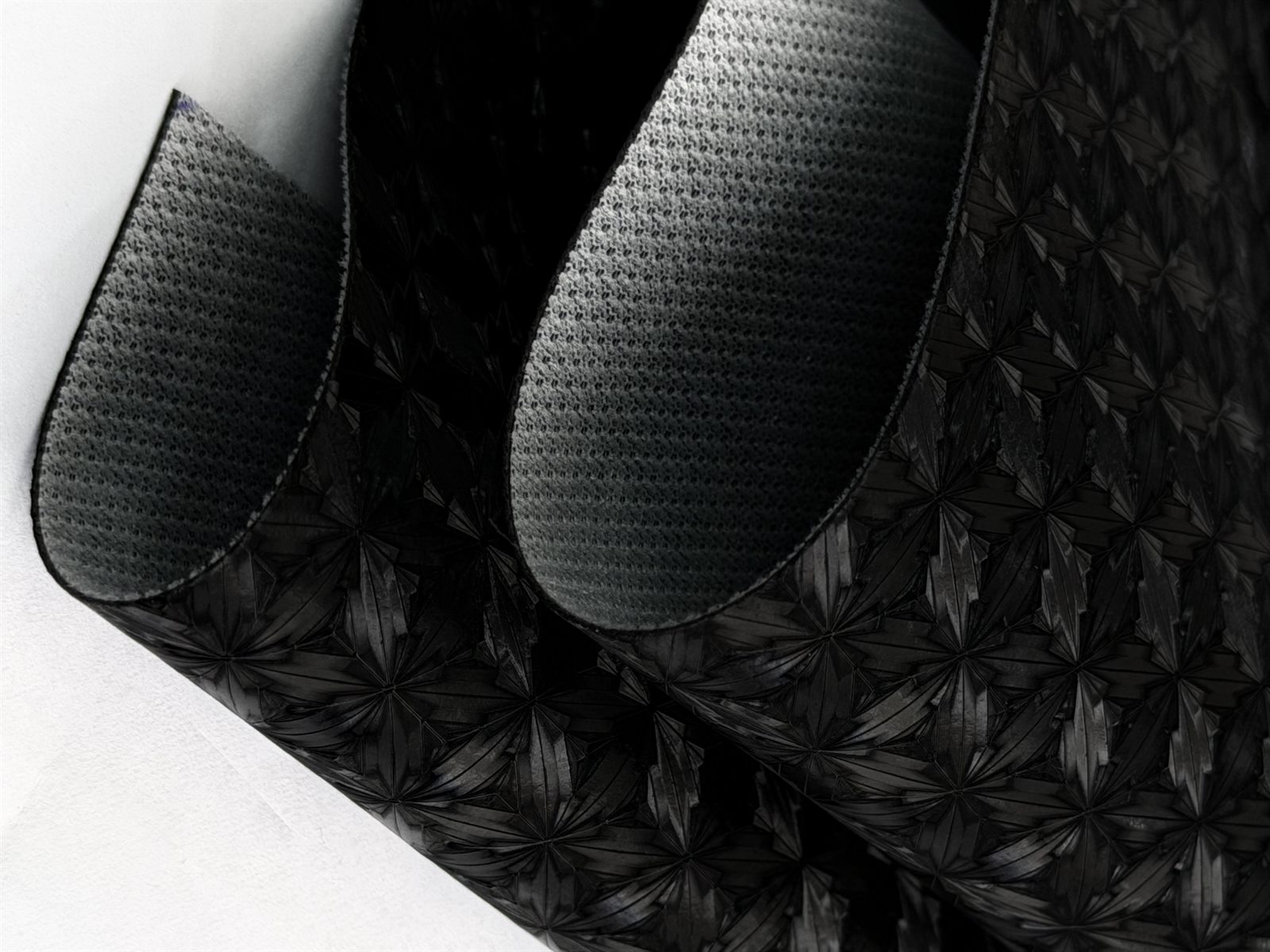 Close view of the patterned upholstery material